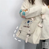 Canvas Messenger Bag Women Crossbody Money Bag Solid Tote Handbag