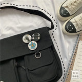 Canvas Messenger Bag Harajuku Style Multifunctional School Travel Bag