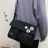 Canvas Messenger Bag Harajuku Style Multifunctional School Travel Bag