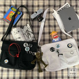 Canvas Messenger Bag Harajuku Style Multifunctional School Travel Bag