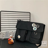 Canvas Messenger Bag Harajuku Style Multifunctional School Travel Bag