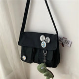 Canvas Messenger Shoulder Bag Women Youth Ladies Student Teen Book Bag