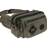 Canvas Messenger Bag Pockets Riding Anti-Theft Small Men Waist Bag