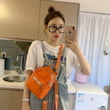 Canvas Mini Backpack For Girls Orange Purple Cloth Purse Phone Bag