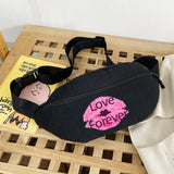 Canvas Mini Waist Bags for Women Gym Sports Crossbody Shoulder Bag