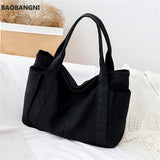 Canvas Multi-pockets Handbag For Student School Teacher