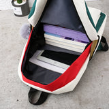 Canvas Panelled Large Capacity Shoulder Bags Women 4pcs/set