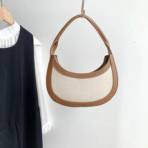 Canvas Patchwork Shoulder Side Bags For Women Winter Bag Ladies