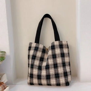 Plaid Shoulder Bags for Women Handbag Tote Crossbody Purse Shopper Bag