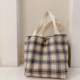 Plaid Shoulder Bags for Women Handbag Tote Crossbody Purse Shopper Bag
