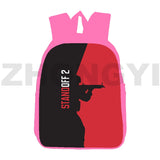 Canvas Print Standoff 2 Backpack Women Travel Shoulder Bag Pink 12/16 Inch