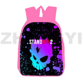Canvas Print Standoff 2 Backpack Women Travel Shoulder Bag Pink 12/16 Inch