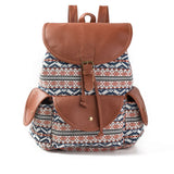 Canvas Printed Backpack Female Bags Retro Women Backpack