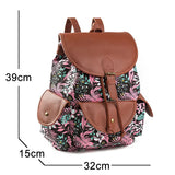 Canvas Printed Backpack Female Bags Retro Women Backpack