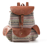 Canvas Printed Backpack Female Bags Retro Women Backpack