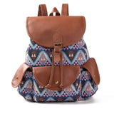 Canvas Printed Backpack Female Bags Retro Women Backpack