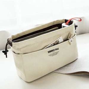 Canvas Purse Organizer Bag with Compartment Lightweight