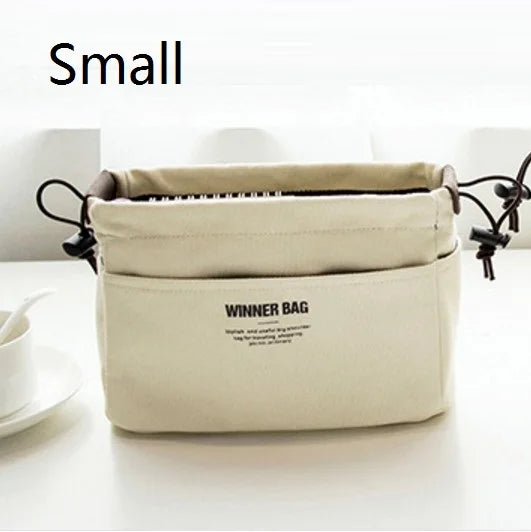 Canvas Purse Organizer Bag with Compartment Lightweight