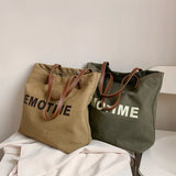 Canvas Reusable Grocery Bag Large Capacity Women