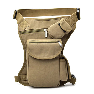 Canvas Riding Waist and Leg Bag Outdoor Leg Bag Motorcycle Male