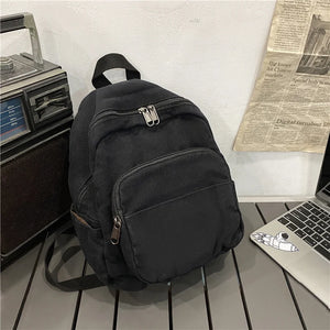 Canvas School Backpack Vintage Lightweight Small Mini Backpack