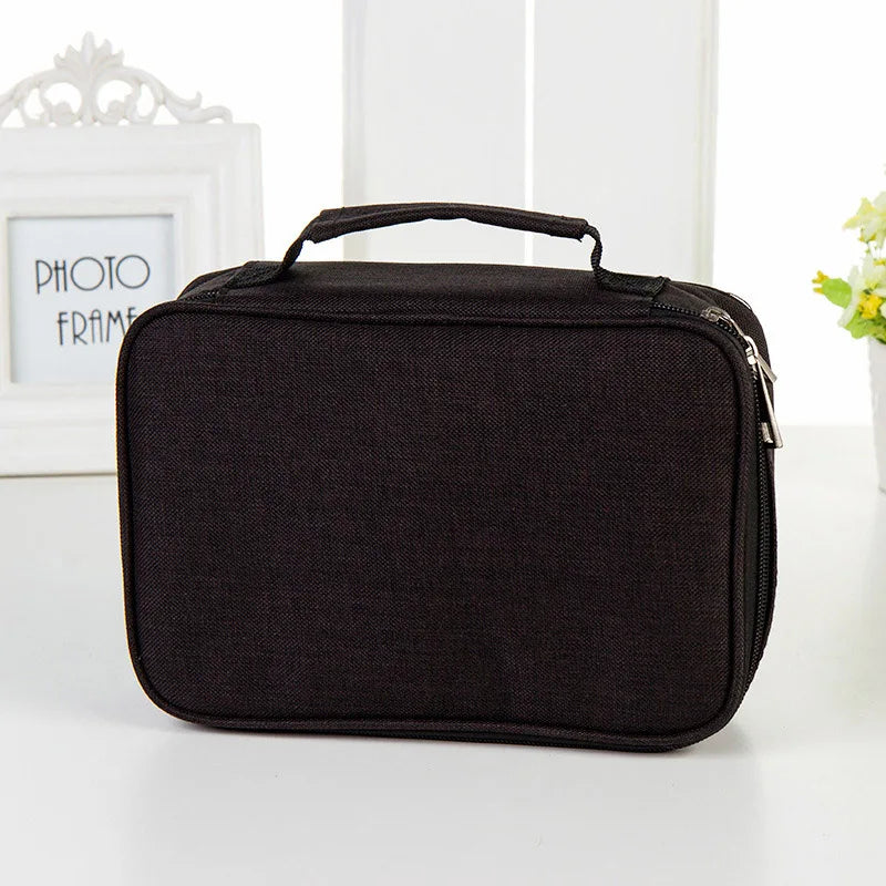 Canvas School Pencil Cases 72 Holes Multifunction Storage Bag Pouch