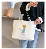 Women's Canvas Shopper Bag Large Capacity Shoulder Bag
