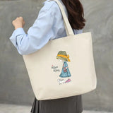 Women's Canvas Shopper Bag Large Capacity Shoulder Bag