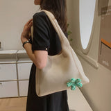 Canvas Shopping Bags For Woman Spring Shoulder Bag Soft Canvas Shopper Totes