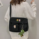 Canvas Shoulder Bag Messenger Bags for Women Men Crossbody Bags Tote Bag