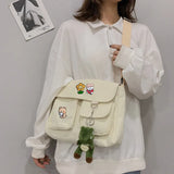 Canvas Shoulder Bag Messenger Bags for Women Men Crossbody Bags Tote Bag