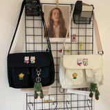 Canvas Shoulder Bag Messenger Bags for Women Men Crossbody Bags Tote Bag