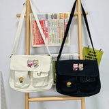 Canvas Shoulder Bag Messenger Bag Crossbody Tote Bag School Bags