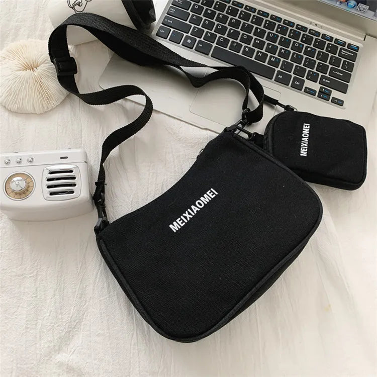 Canvas Shoulder Bag Casual Crossbody Bag Women Side Female Satchels Girls Studen