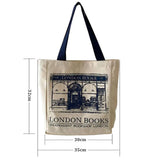 Canvas Shoulder Bag Casual Print Large Capacity Shopping Tote