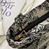Embroidery Pattern Clutch Canvas Shoulder Bag