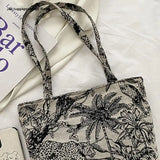 Embroidery Pattern Clutch Canvas Shoulder Bag