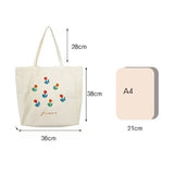 Tulip Printing Canvas Shoulder Bag Women Handbag Tote