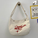Canvas Shoulder Bag Large Capacity Embroidered Letters Travel Handbags