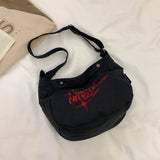 Large Capacity Embroidered Underarm Bag Soft Casual for Weekend Vacation