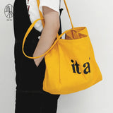 Canvas Shoulder Bag Large Capacity Grocery Totes Handbag