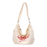 Canvas Shoulder Bag Large Capacity Women Crossbody Bag Soft Letter Printed