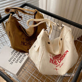 Canvas Shoulder Bag Large Capacity Women Ladies Handbags Letter Printed