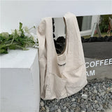 Japanese Canvas Shoulder Bag Letter Printing Shopping Bag