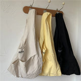 Japanese Canvas Shoulder Bag Letter Printing Shopping Bag