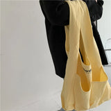 Japanese Canvas Shoulder Bag Letter Printing Shopping Bag