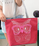 Owl Print Shoulder Bag Women Casual Handbag Large Tote Purse