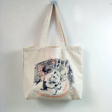 Korean Canvas Shoulder Bag for Women Large Tote Shopper Bags Handbag