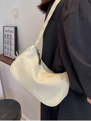 Canvas Shoulder Bag for Women Casual Zipper Handbags Tote Shopper Travel Totes