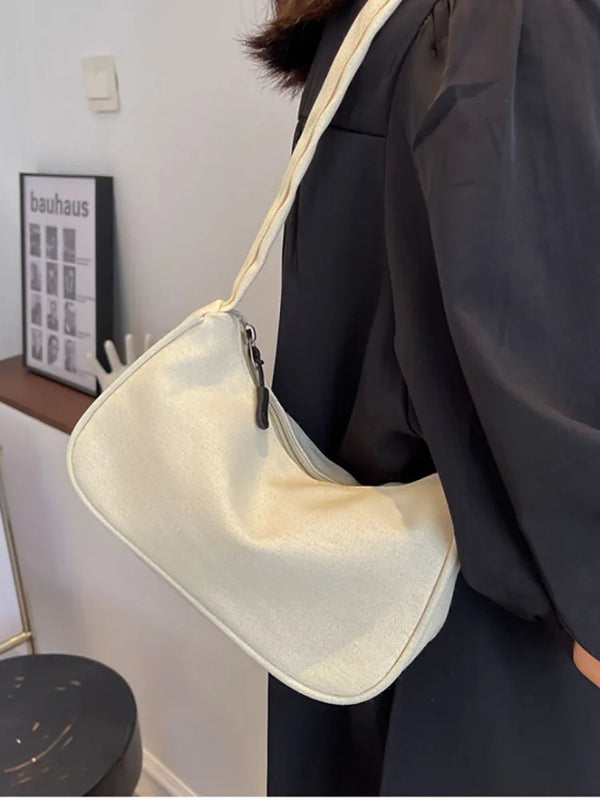 Canvas Shoulder Bag for Women Casual Zipper Handbags Tote Shopper Travel Totes